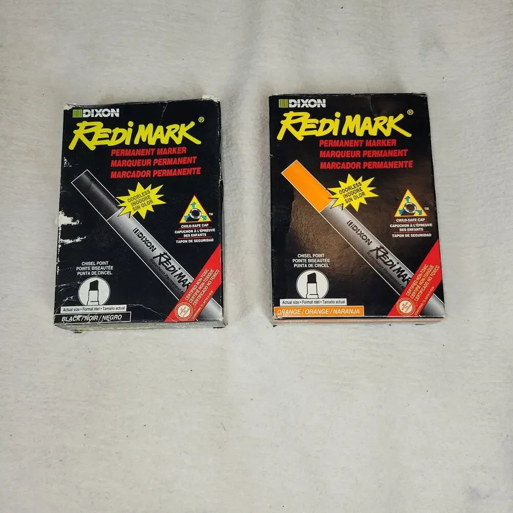Dixon Industrial RediMark Permanent Markers Chisel Point Metal Barrel Box Art